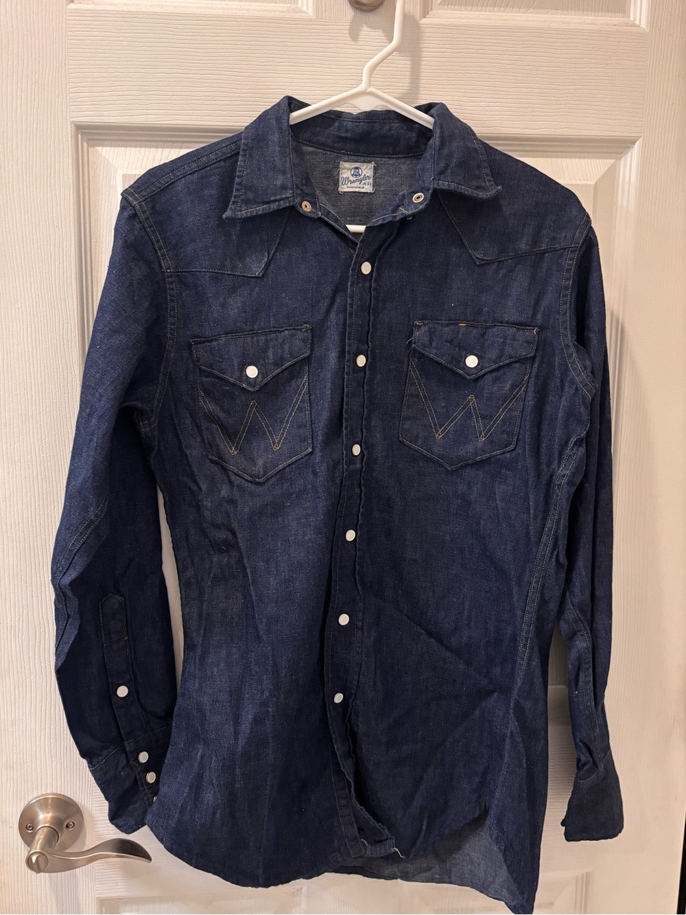 Wrangler 50’s , 60’s Blue Bell Sanforized Vintage Pearl Snap Button Down